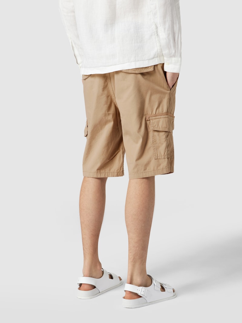 Slim Fit Cargo-Shorts mit Label-Stitching in beige
