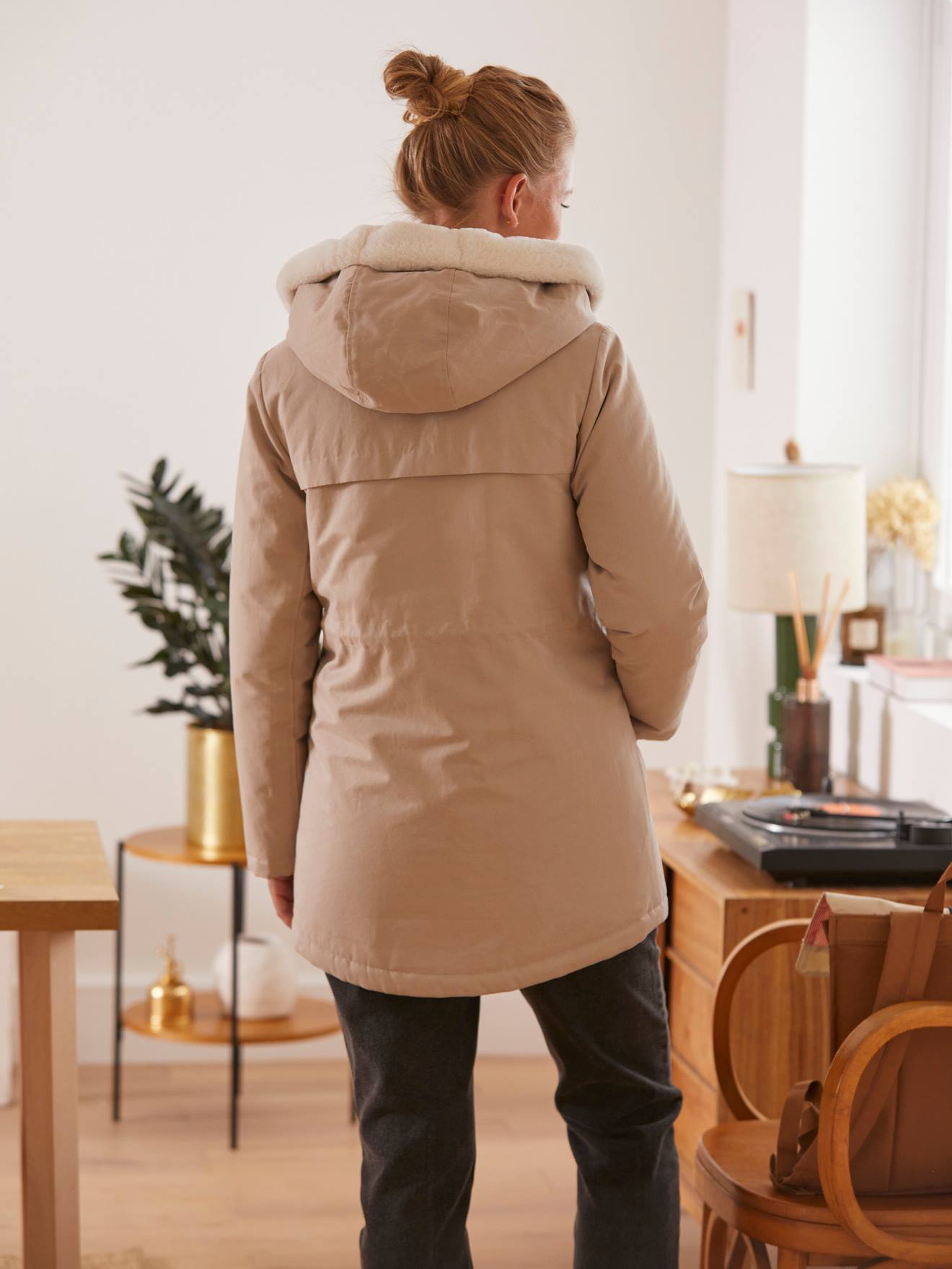 Vertbaudet Warme Tragejacke mit Recycling-Polyester, Schwangerschaft & Stillzeit - hellbeige