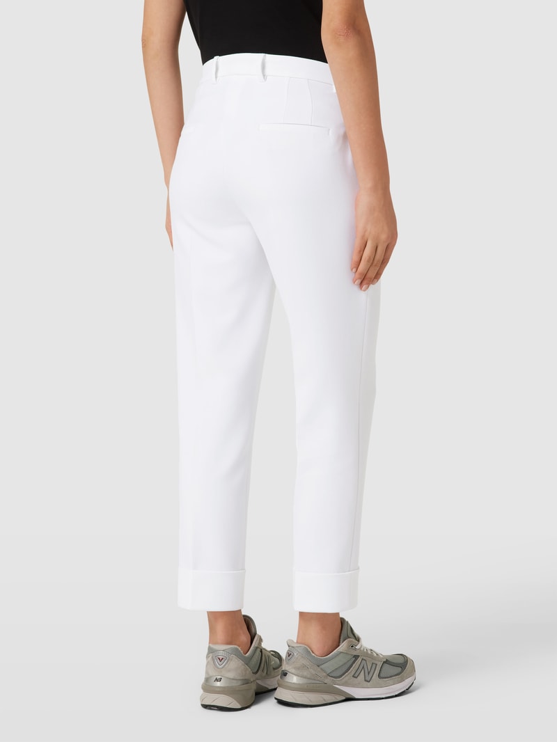 Chino mit Bundfalten Modell 'KRYSTAL' in weiss