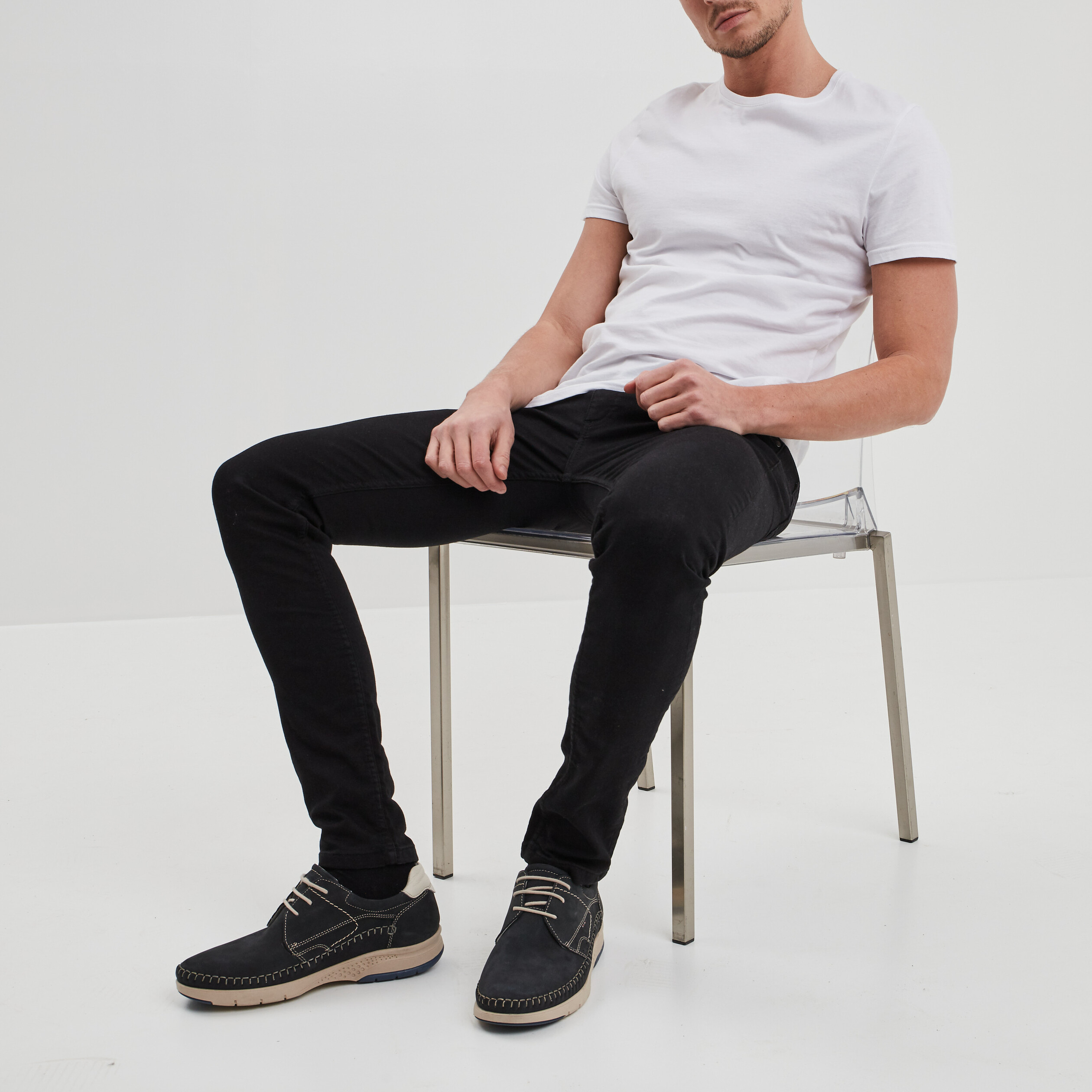 Derbies en cuir Walking bleu marine homme | La Halle