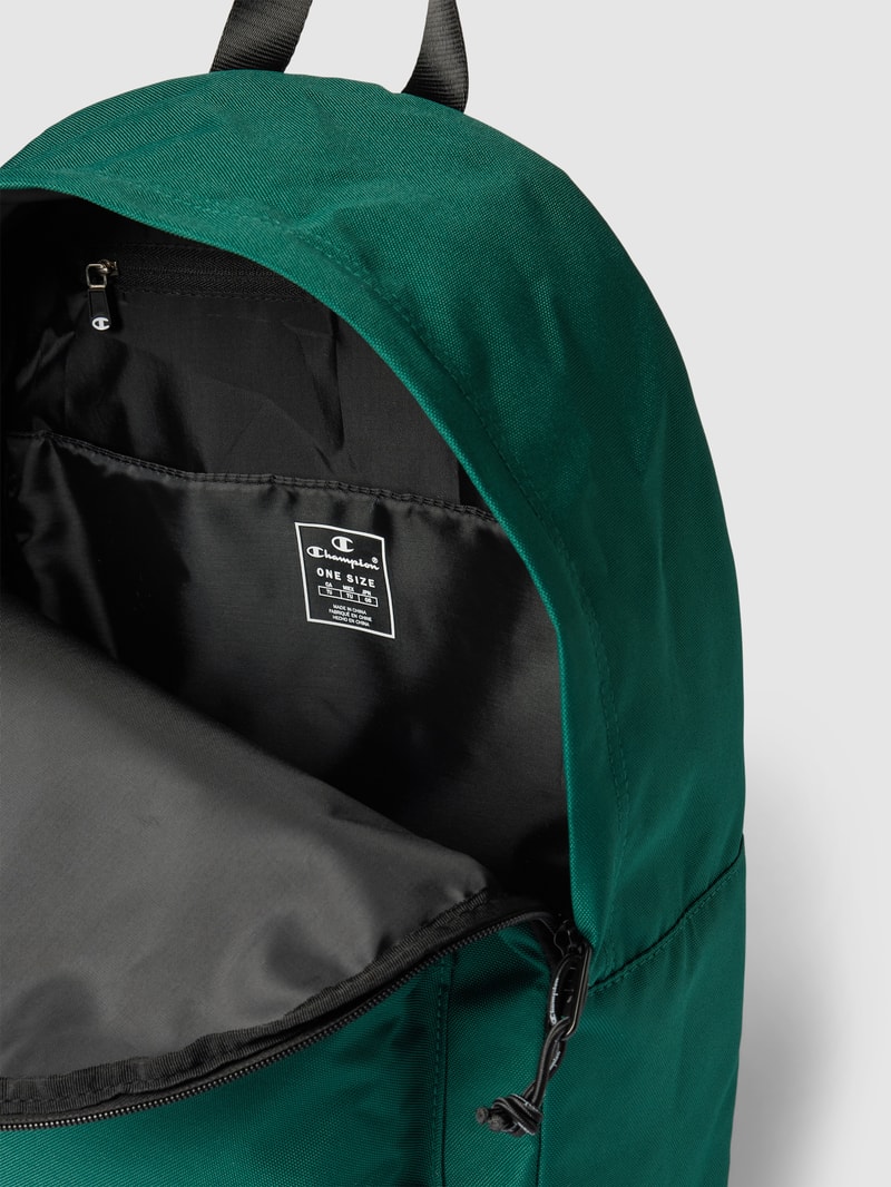 Rucksack mit Label-Details in dunkelgrün