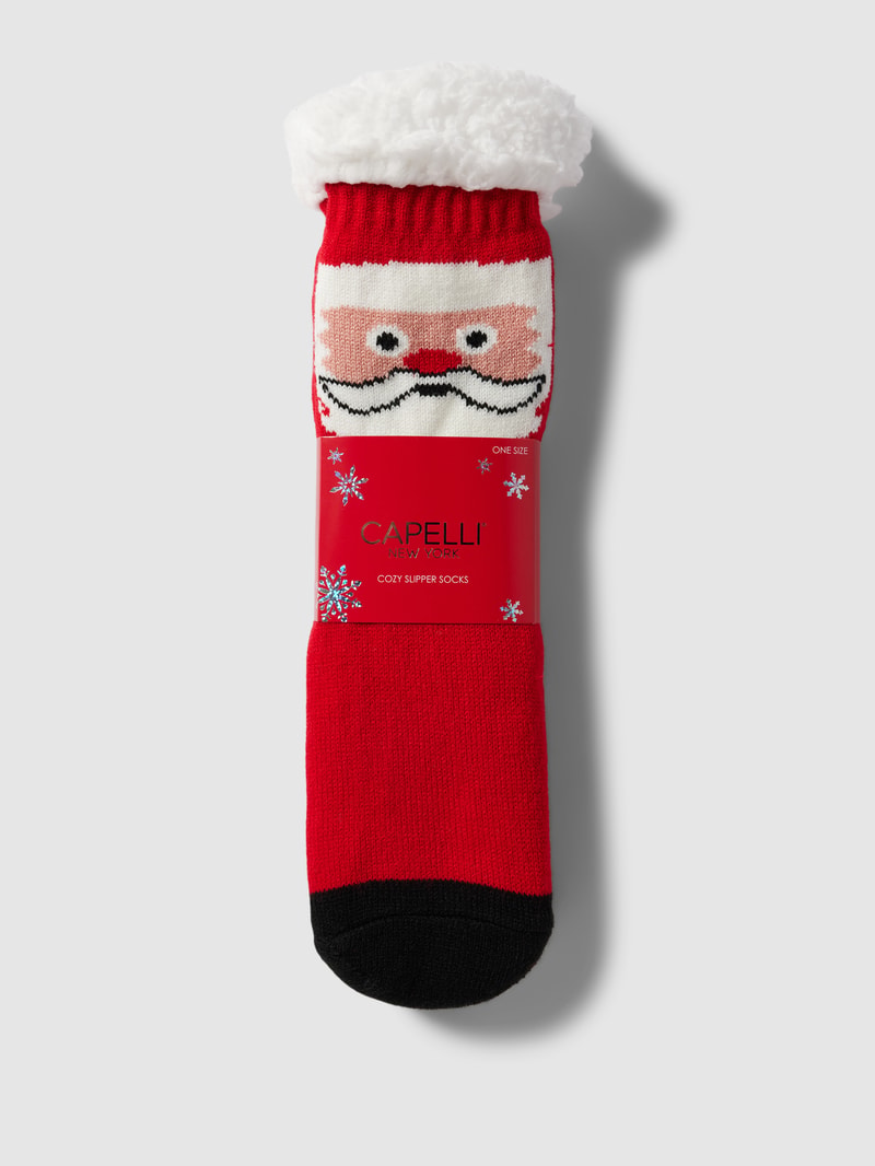 Socken mit rutschfesten Noppen in rot