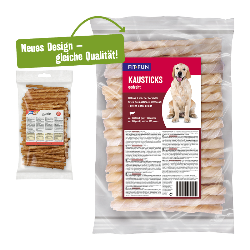 FIT+FUN Snacks FIT+FUN Kausticks, gedreht 12,5cm ca. 100 Stück 870g