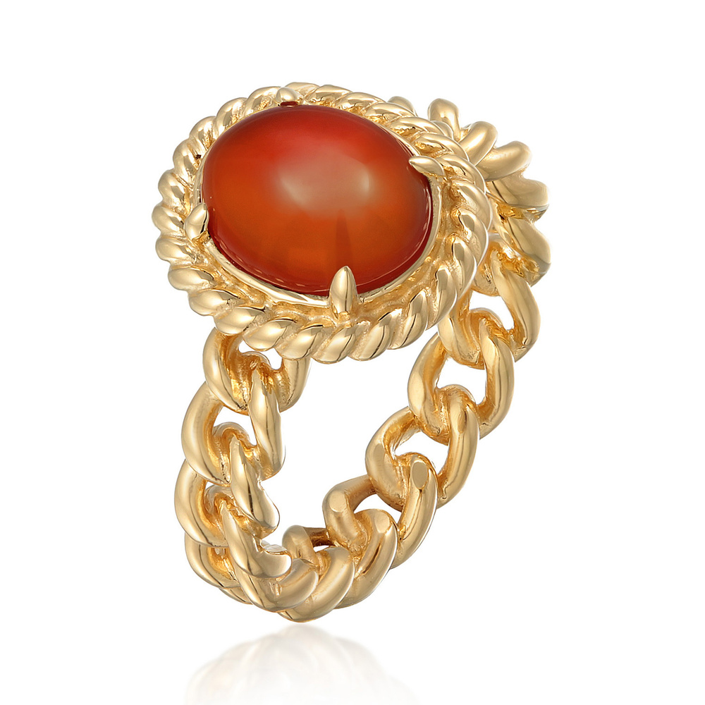 Elli PREMIUM Elli PREMIUM Bague Femmes Solitaire Classique Optique de Chaîne avec Onyx en arge Bague
