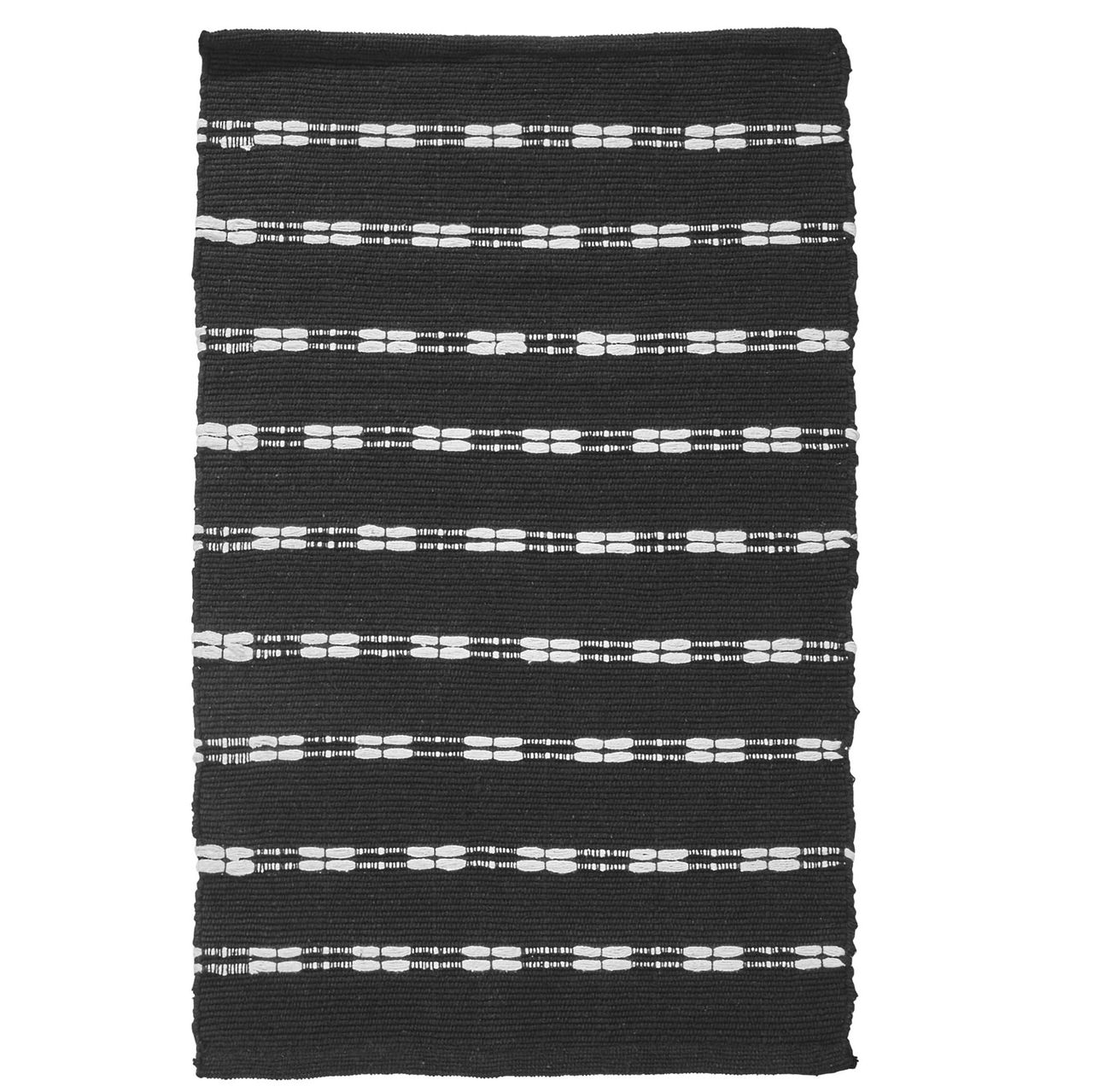 Weles Teppich recycelte Baumwolle 60x90cm schwarz/weiß