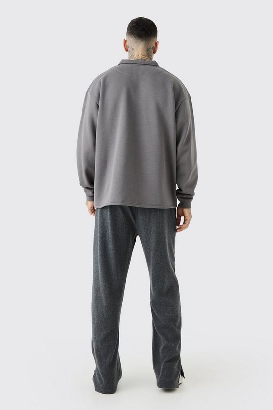 Tall Oversize Rugby Sweatshirt-Poloshirt
