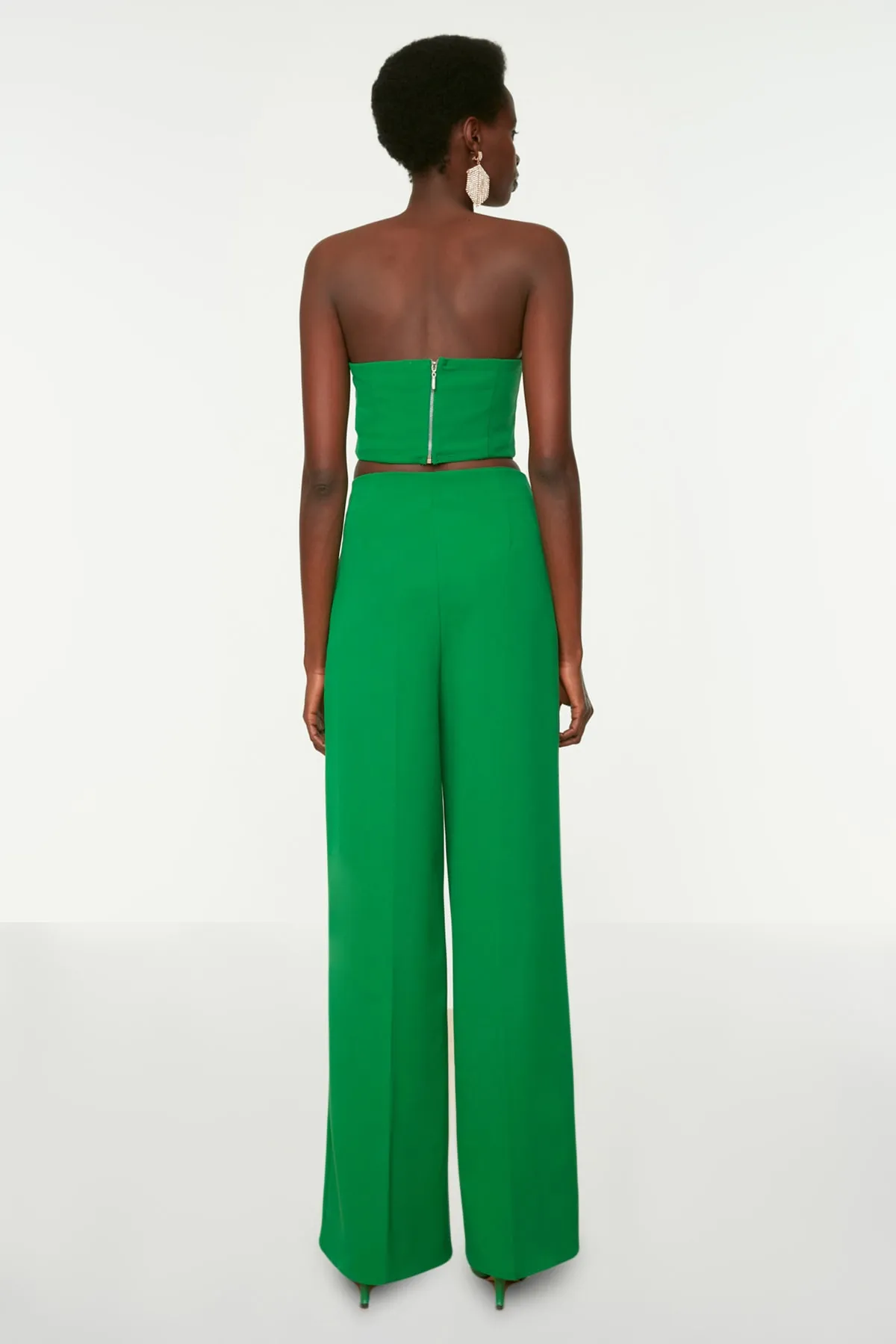 Trendyol Collection  Grüne Webhose mit hoher Taille TPRSS22PL0080
