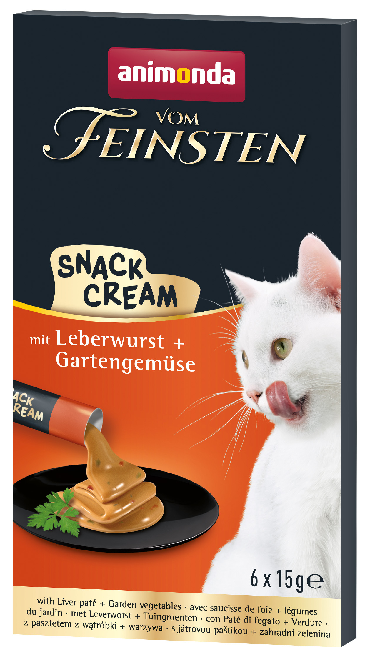 Animonda Snacks Animonda Vom Feinsten Adult Snack-Cream 11x6x15 g Leberwurst & Gartengemüse