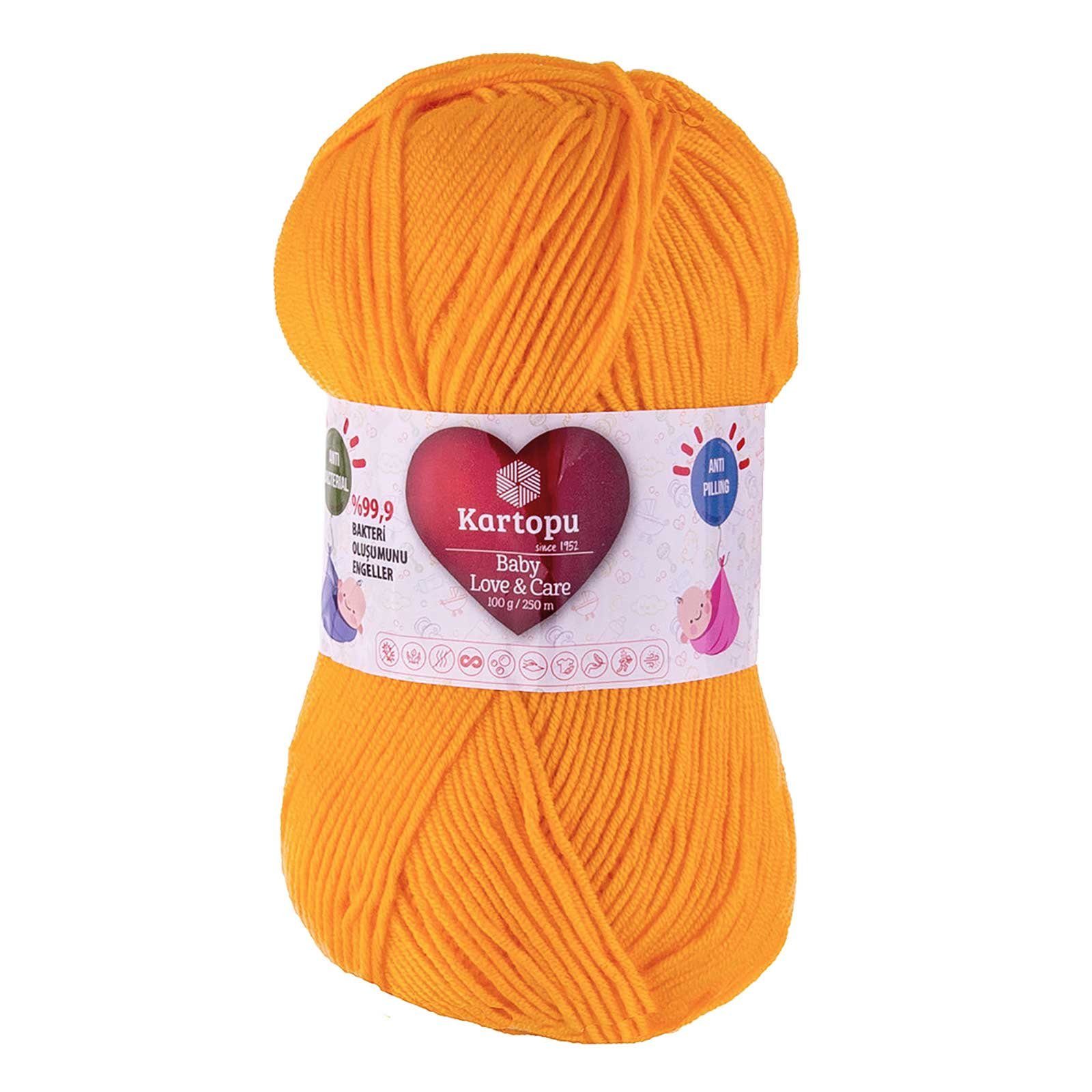 Kartopu 100g Strickgarn Kartopu Baby Love and Care Häkelwolle, 250 m, K154 melonengelb