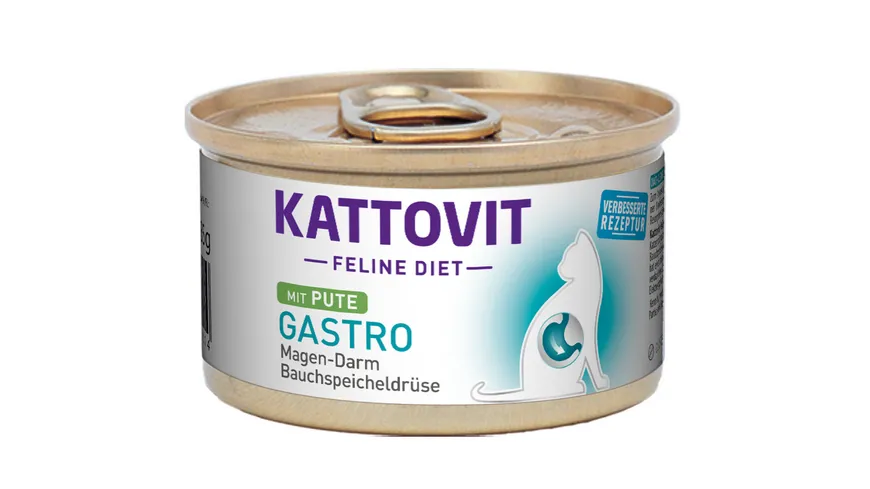Kattovit Katzennassfutter Feline Diet Gastro mit Pute 85 g