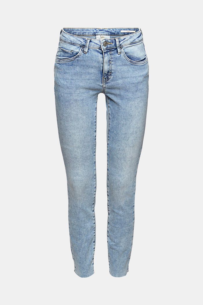 Stretch-Jeans mit offenen Saumenden