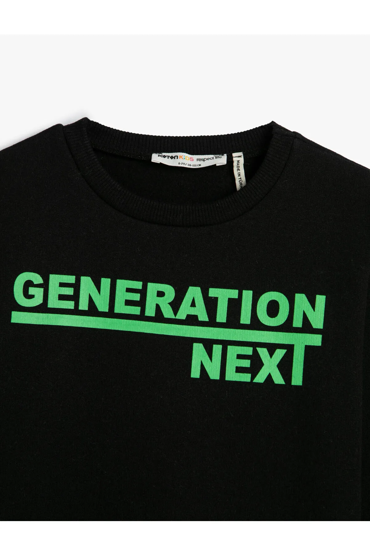 Koton  Sweatshirt mit langen Ärmeln, bedruckt, Rundhalsausschnitt aus Baumwolle