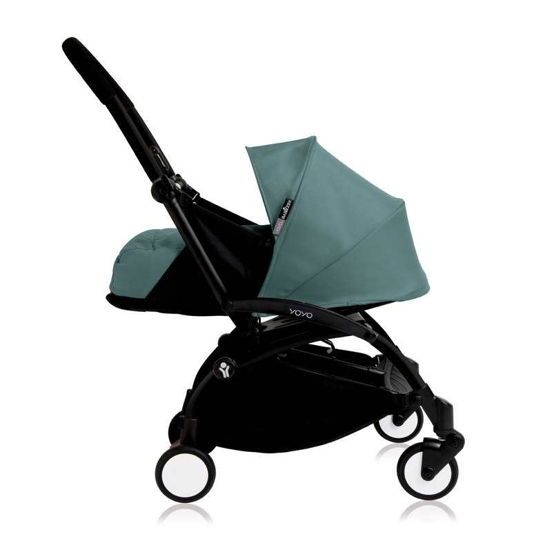 poussette Yoyo2 châssis noir et assise 0+ aqua Babyzen