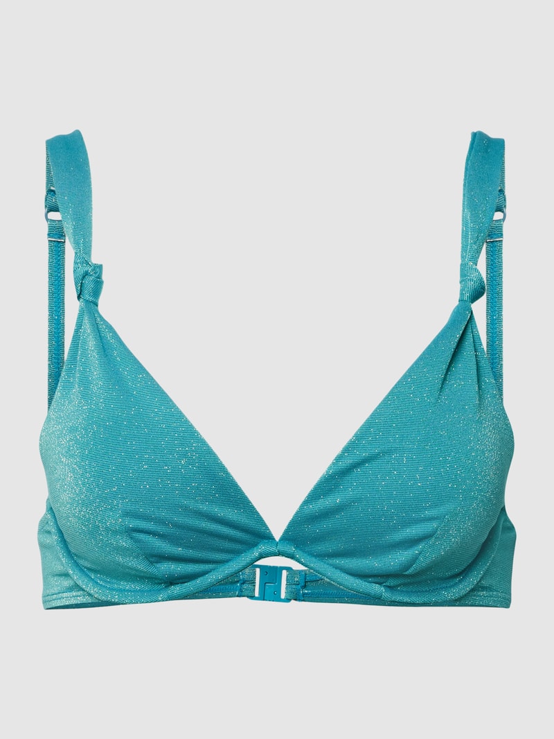 Bikini-Oberteil mit Glitzer-Effekt in türkis
