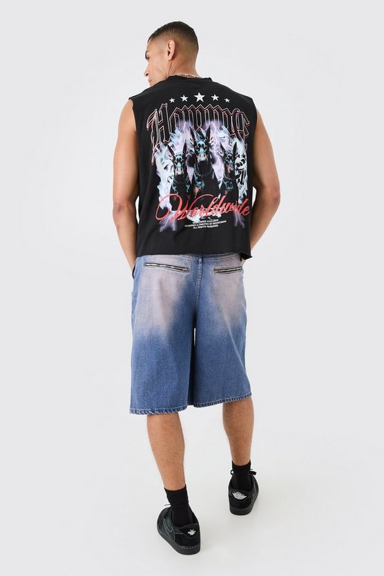 Kastiges zerrissenes Oversize Tanktop