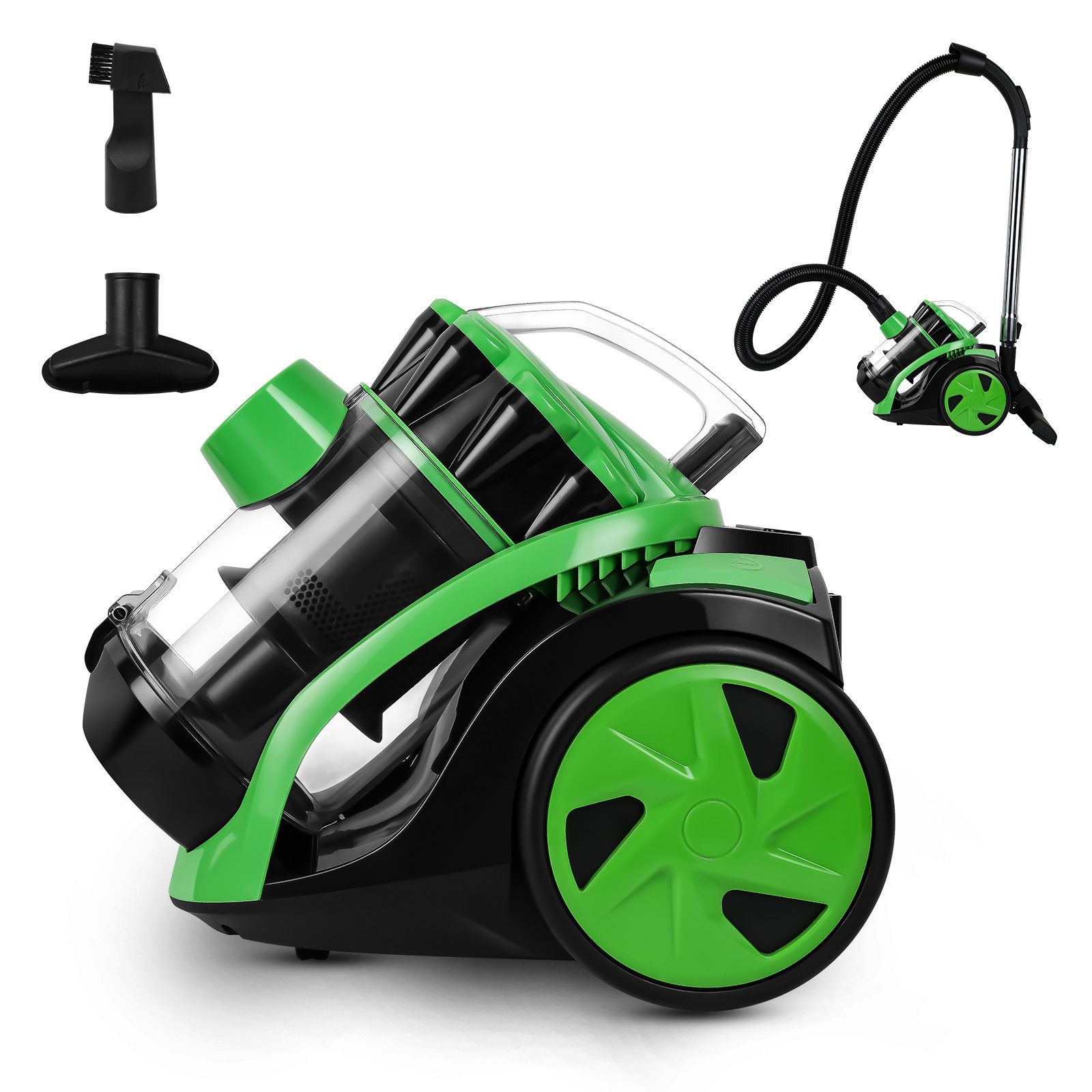 Lospitch Bodenstaubsauger Staubsauger ohne Beutel,3,0L Staubbehälter,inkl. Zusatzdüsen,900W, 899 W, Moderne beutellose Multi-Zyklon-Technologie