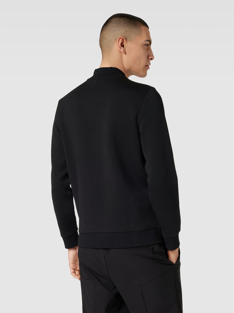 Sweatshirt mit Label-Stitching Modell 'Salbock' in schwarz