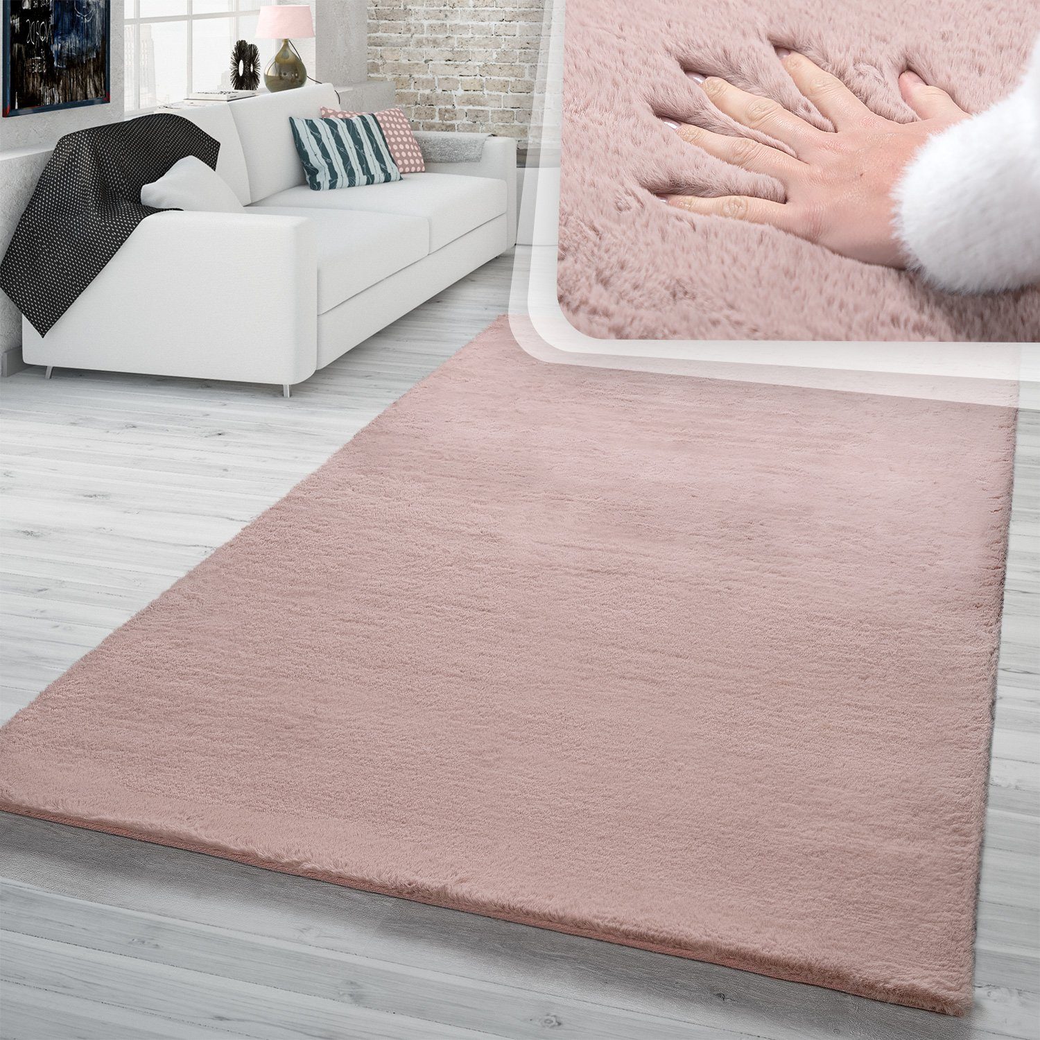 Fellteppich Hochflor Teppich Wohnzimmer Kunstfell Super Soft, TT Home, rechteckig, Höhe: 26 mm