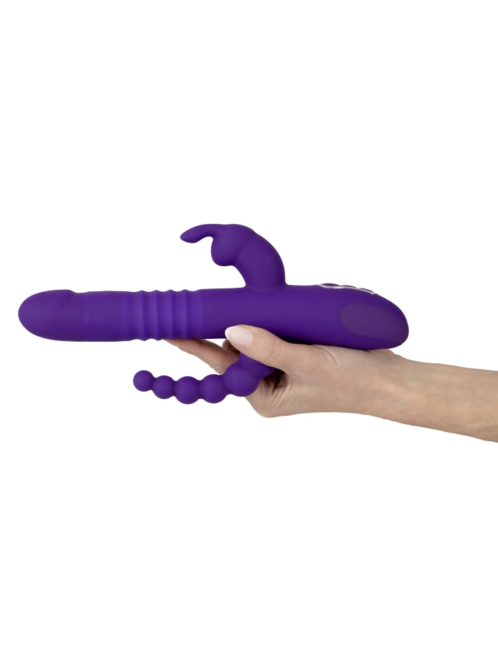 Sweet Smile Vib mit Stoßfunktion und Klitorisreizer Thrusting Pearl Triple in lila günstig kaufen 26 cm