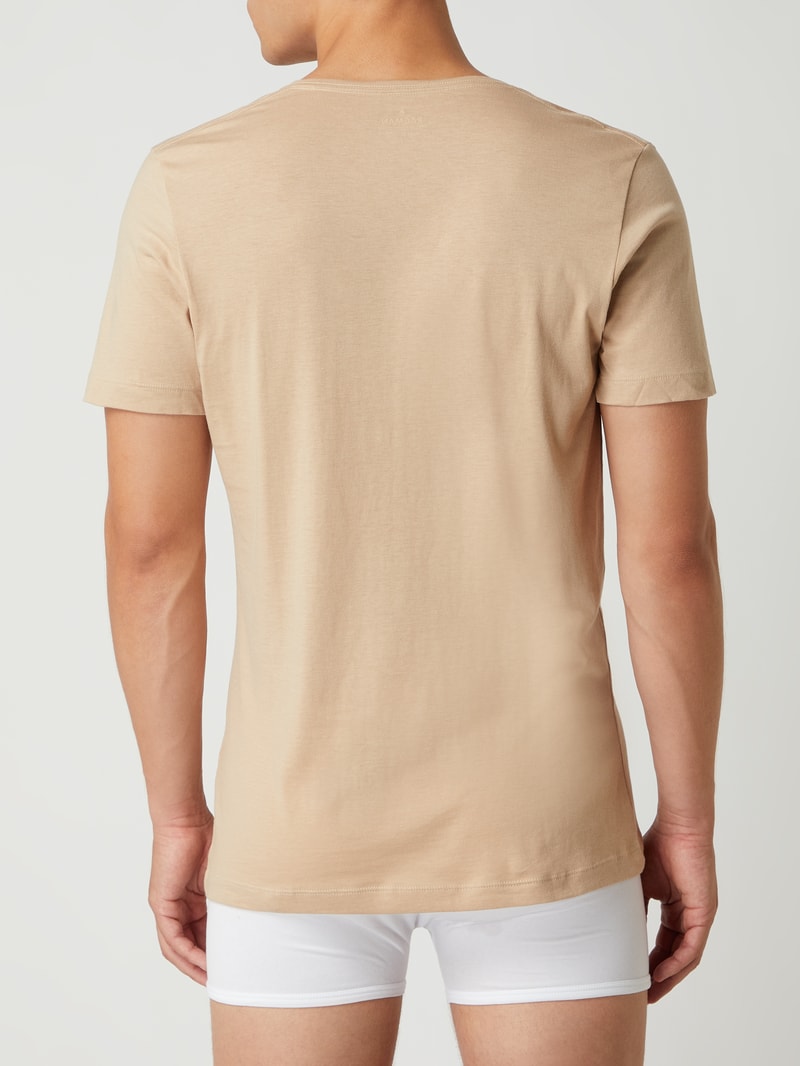 Body Fit T-Shirt aus Pima-Baumwolle im 2er-Pack in beige