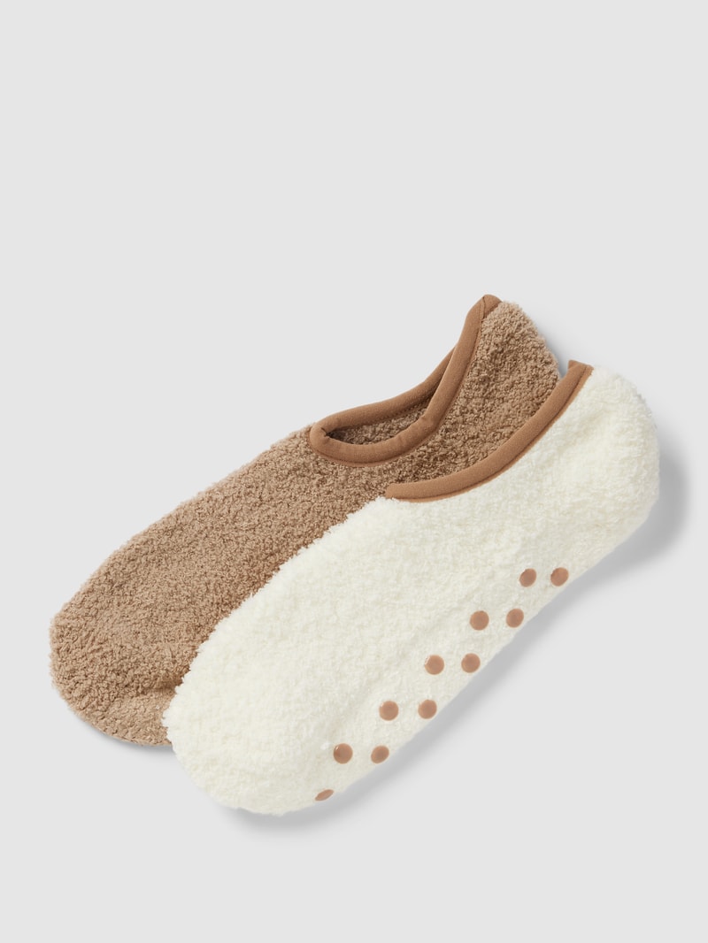 Sneakersocken mit Strukturmuster im 2er-Pack in sand