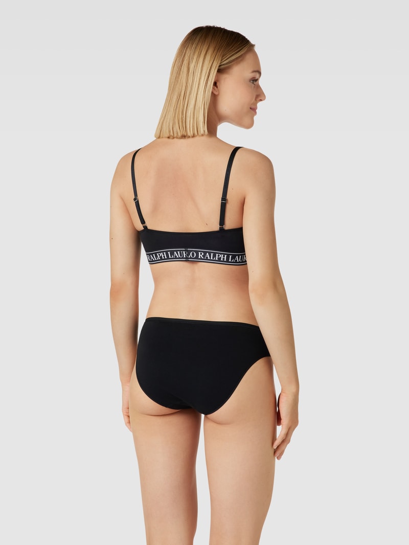 Bralette mit elastischem Logo-Bund in schwarz