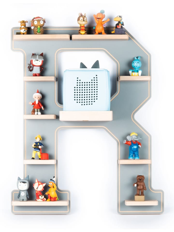 BOARTI Holz Regal Buchstabe R für Toniebox Tonies Figuren in Grau günstig kaufen onesize