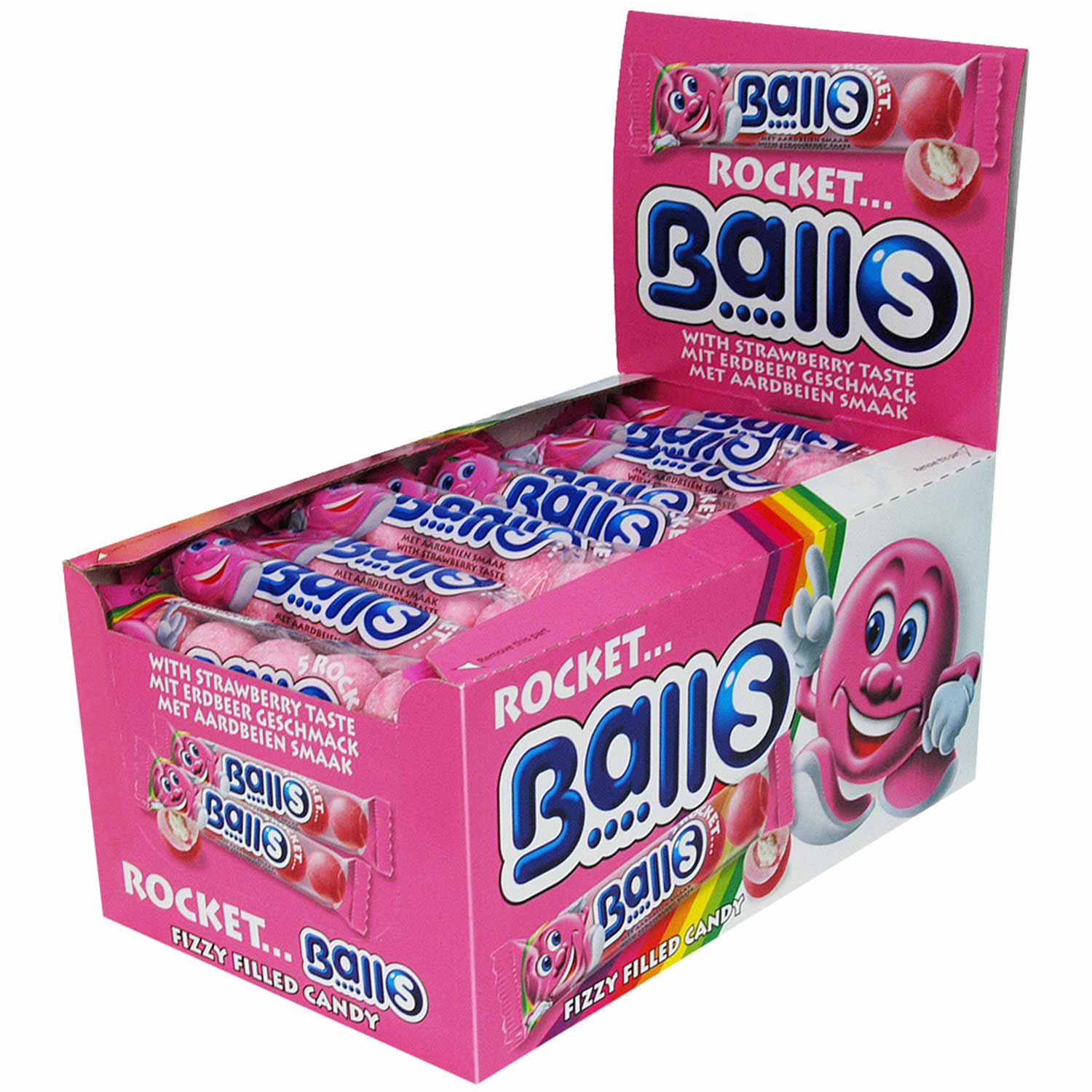 Rocket Balls Brausebälle Erdbeer sauer 5er