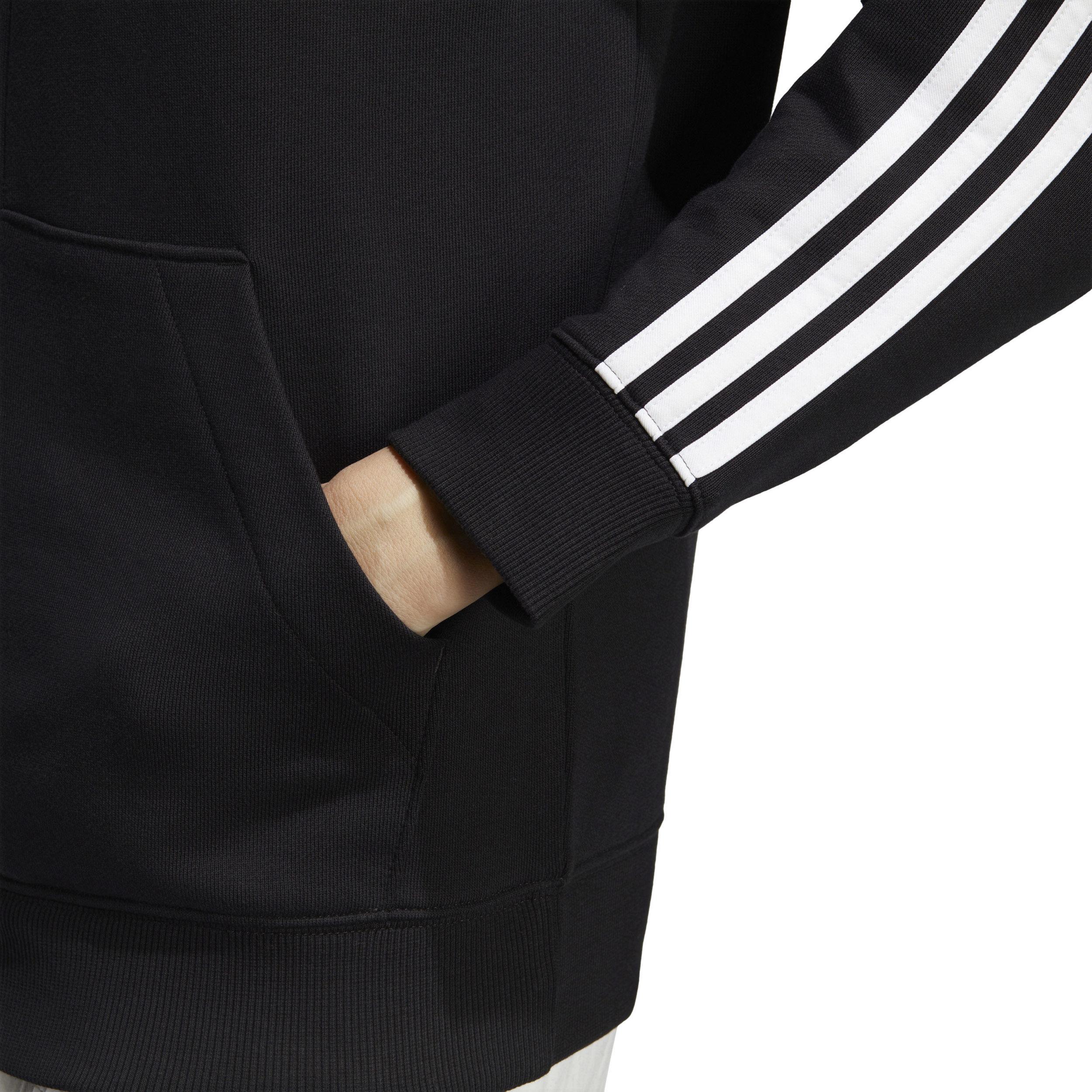 3 Stripes French Terry Sweatjacke Damen - Schwarz, Weiß