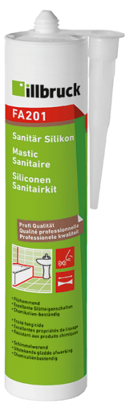 Cartucho de selante sanitário de silicone illbruck FA201342479 FA201, 310 ml, branco neve