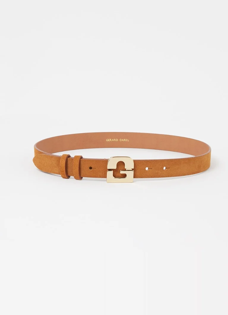Curea de piele intoarsa cu logo Gerard Darel Lauren