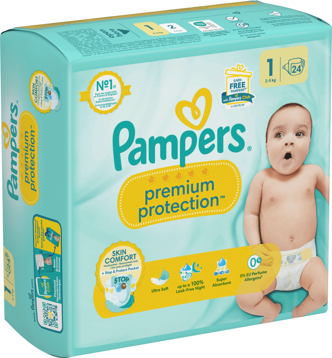 Windeln Premium Protection Gr. 1 Newborn (2-5 kg), 24 St