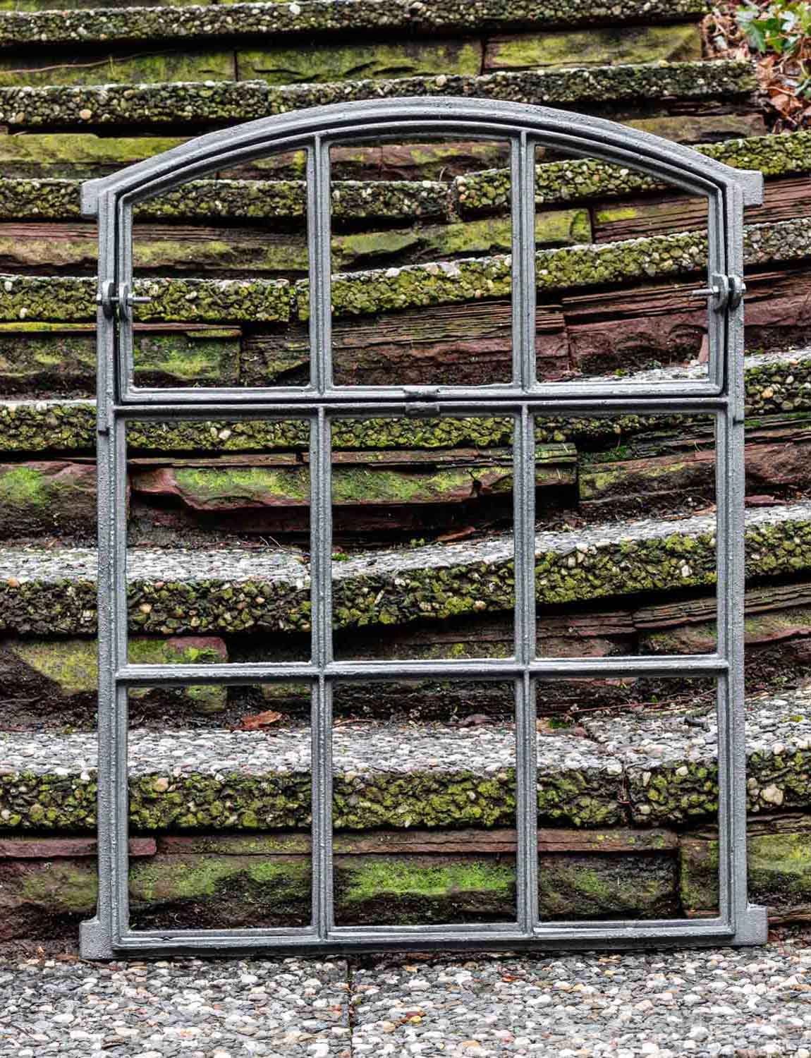 Aubaho Fenster Fenster zum Öffnen grau Stallfenster Eisenfenster Eisen 71cm Antik-Sti