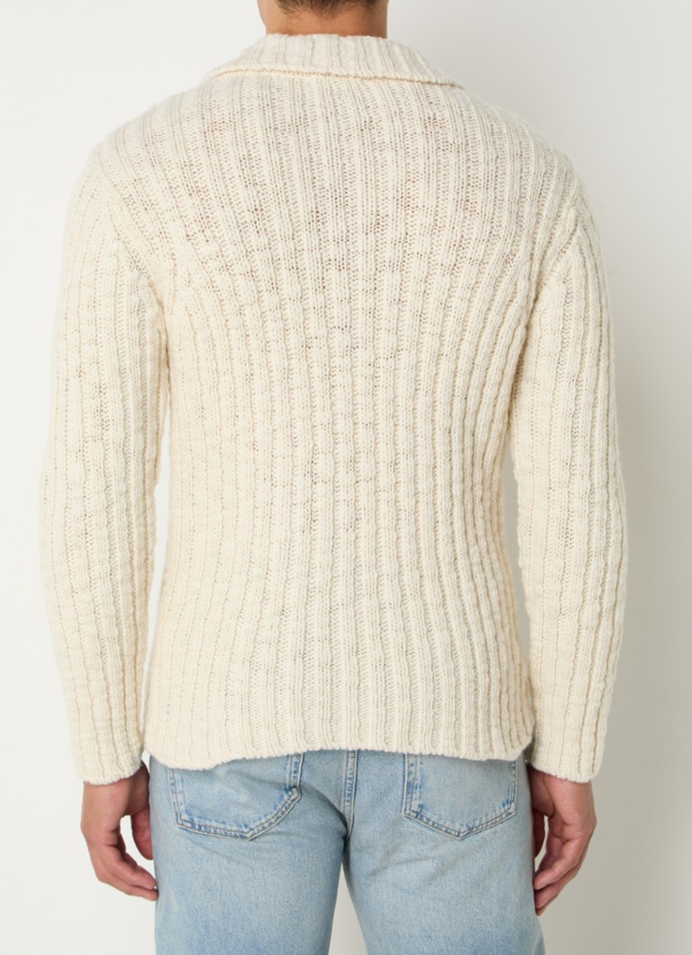 Maglione Sandro in lana a coste con colletto