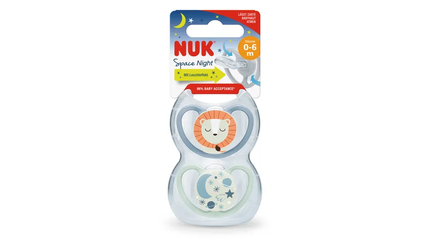 NUK Schnuller Space Night Silikon 0-6 Monate