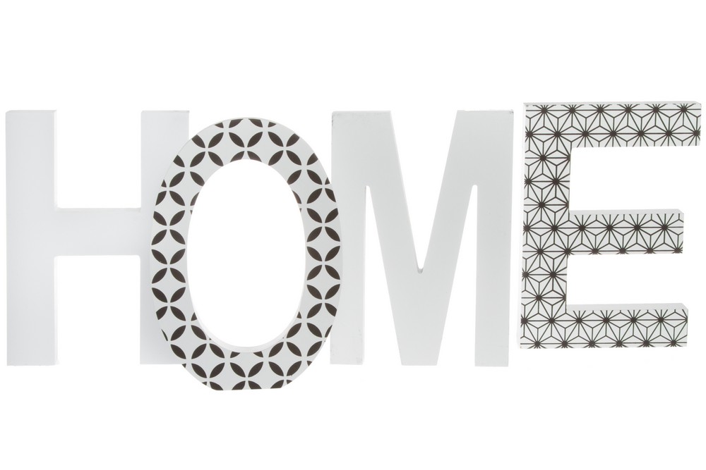 MyFlair My Flair Schriftzug HOME - weiß/schwarz