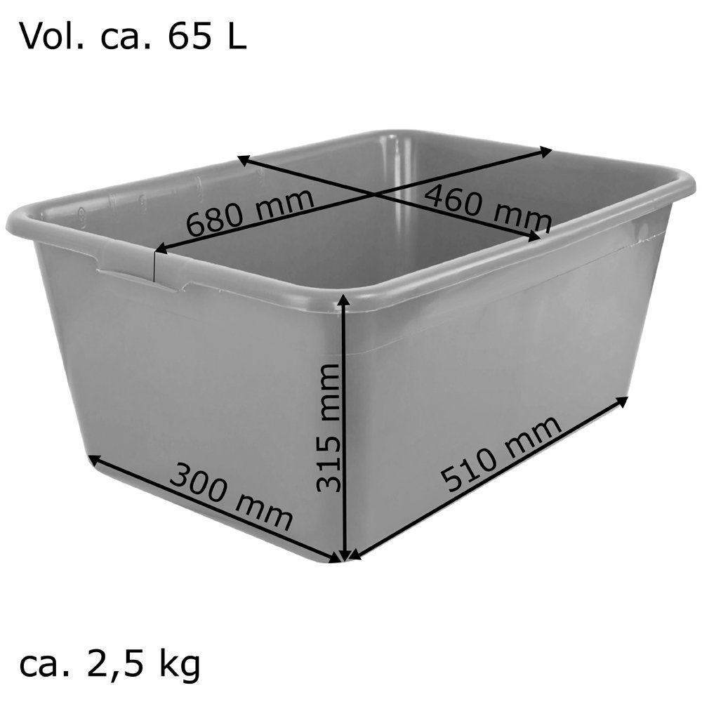 Petigi Allzweckkiste Wildwanne Futterwanne Universalwanne Wanne Lebensmittelecht 65 L/90L (1 St)