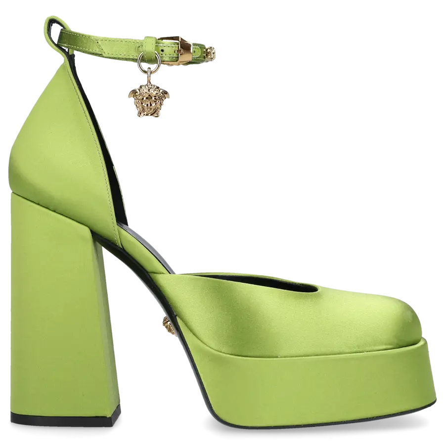 Versace - Plateaupumps MEDUSA Seide - grün