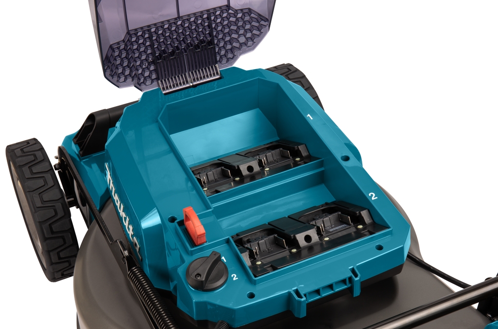 Makita DLM462Z Akku-Rasenmäher, 46 cm Schnittbreite, 2 x 18 Volt (Akkus und Ladegerät nicht im Lieferumfang enthalten).