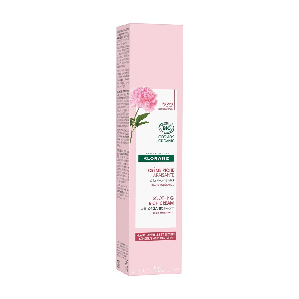 Klorane Crème Riche Apaisante à la Pivoine BIO P eaux sensibles et sèches 40 ml Crème