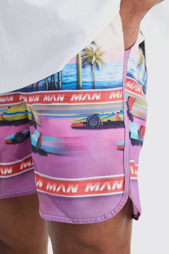 Oversize T-Shirt & Badehose mit Print
