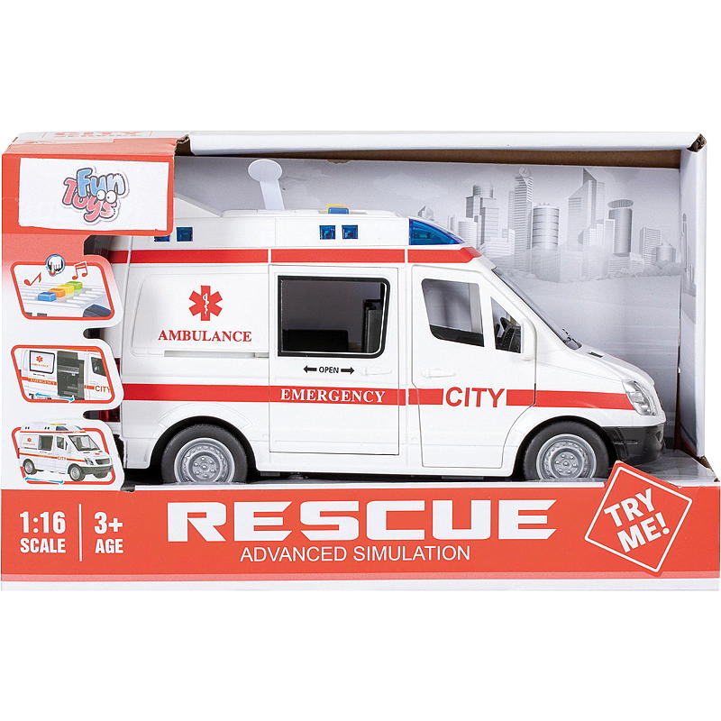 FunToys Sykebil str 1:16 selvgående