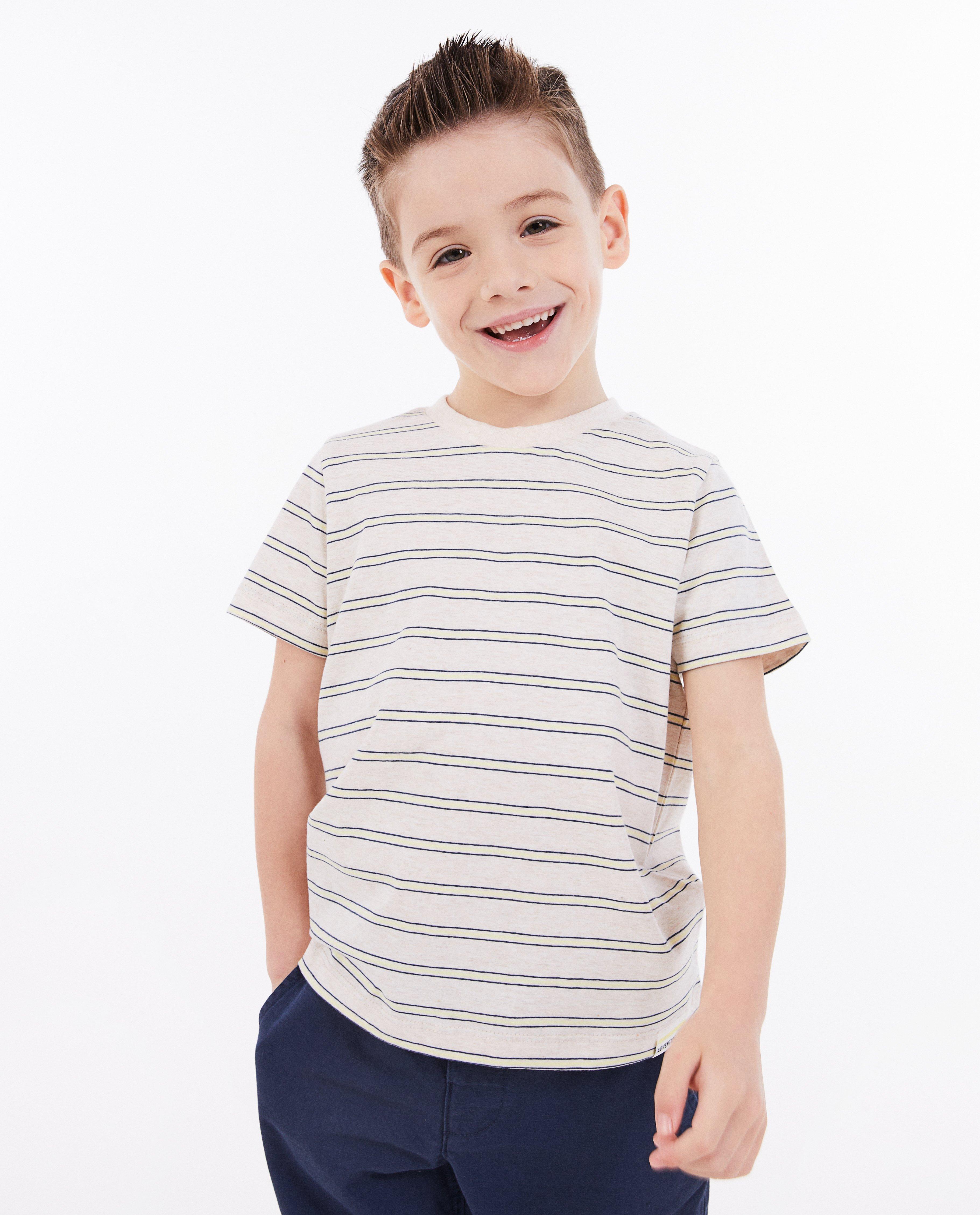 Kidz Nation csíkos póló, 2-7 éves korig, bézs
