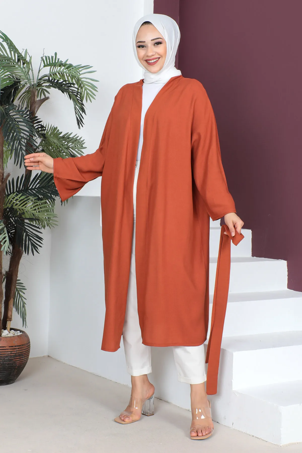 Tesettür Dünyası  Kimono mit Taillengürtel TSD230513 Kachel