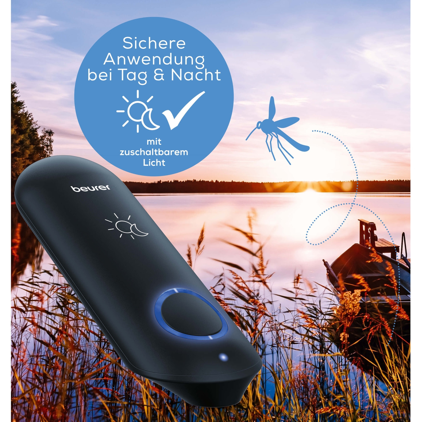 Beurer Insektenstichheiler BR 90-Insektenstichheiler zur Behandlung von Insektenstichen & -bissen mit praktischem Licht