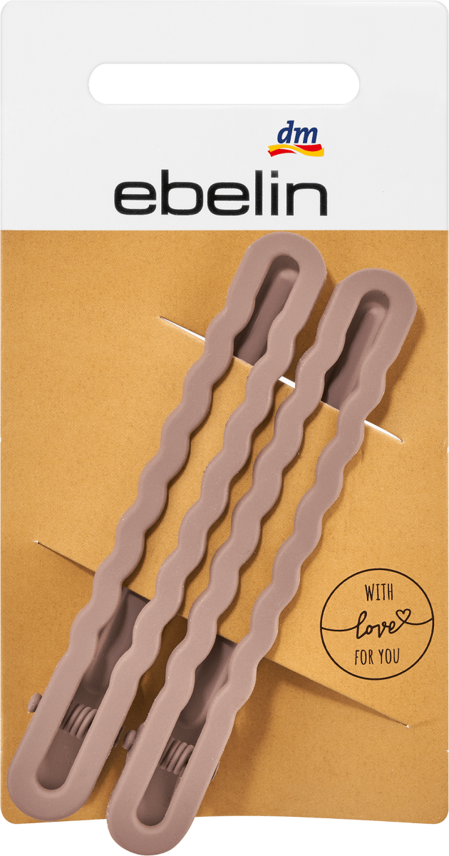 Haarclips braun gewellt, 2 St