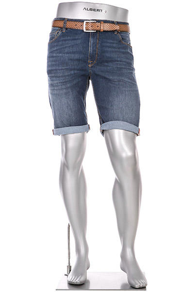 Alberto Bike, Jeansbermudas Bike, Regular Slim Fit, Coolmax® 9oz, mittelblau