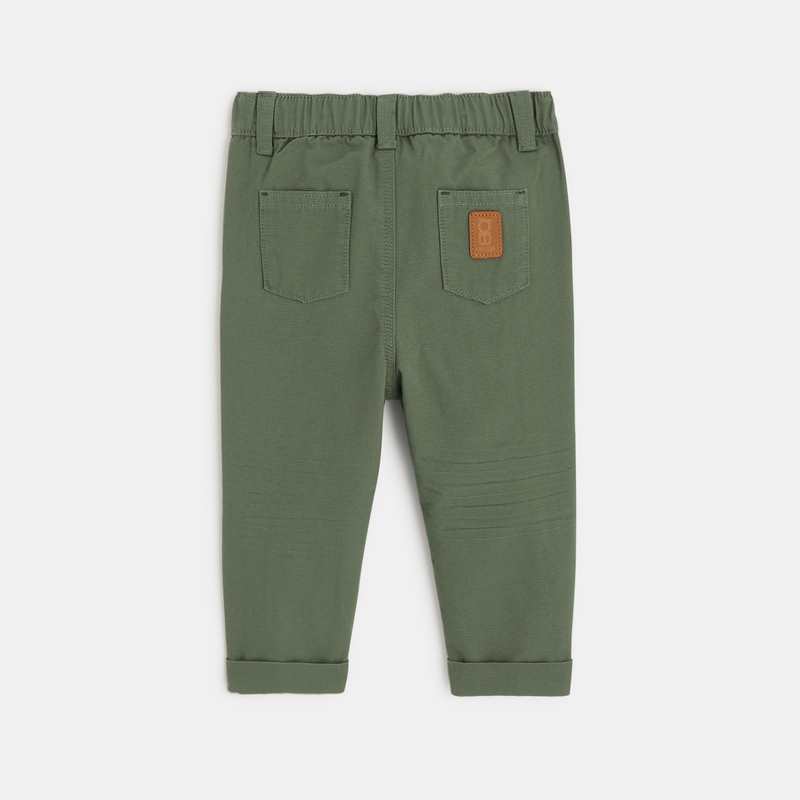 Pantalon regular coton fantaisie vert bébé garçon