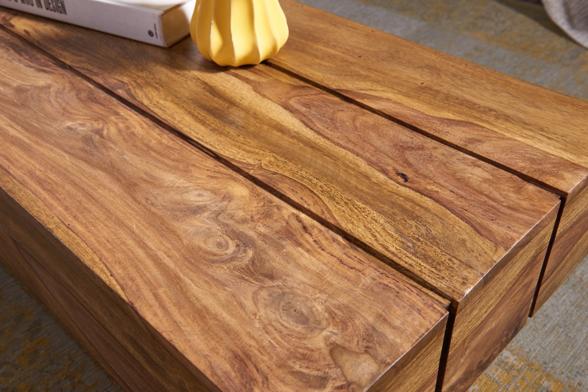 Wohnling Sheesham Couchtisch Massiv 120 x 45 x 30 cm Massivholz