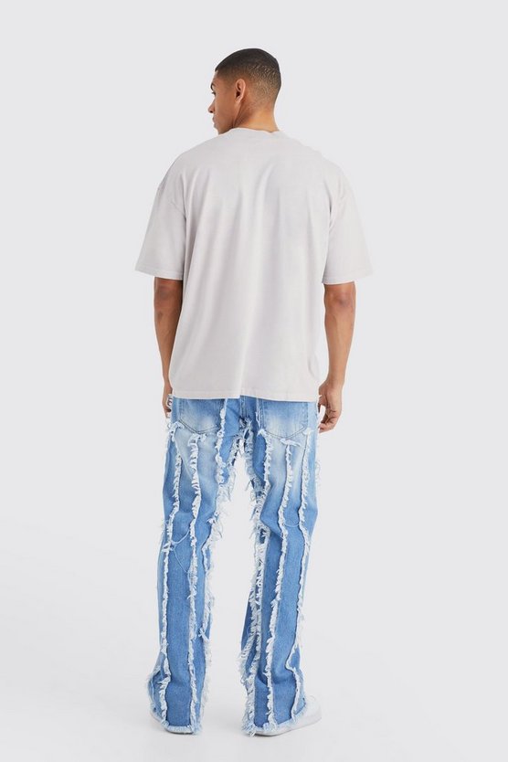 Lockere ausgefranste Schlagjeans